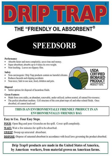 100% Bio-Based Absorbent for small spills, green oil and fuel absorbents, no hazardous waste disposal needed, non-hazardous spill cleanup