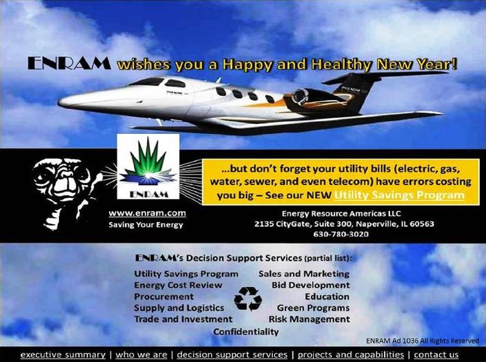ENRAM advertisement - Save Utility costs, Save Power and Electirc costs, Save Gas costs, Save Water and Sewer costs, Save Telecom Costs